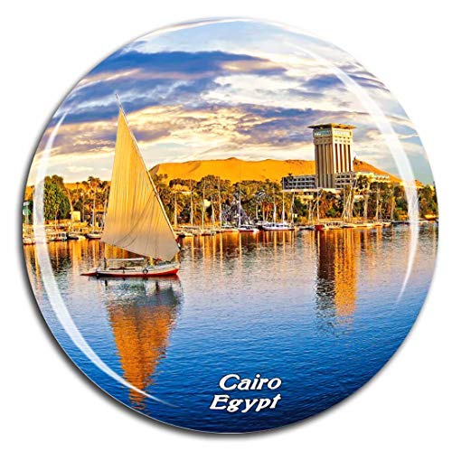 Weekino Fluss Nil Kairo Ägypten Kühlschrankmagnet 3D Kristallglas Tourist City Travel Souvenir Collection Geschenk Stark Kühlschrank Aufkleber von Weekino