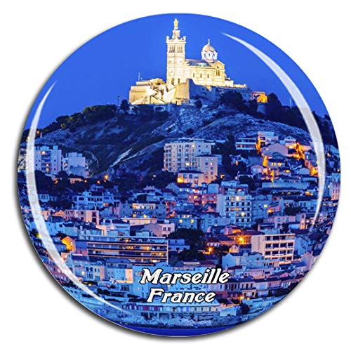 Weekino Frankreich Kathedrale Marseille Kühlschrankmagnet 3D Kristallglas Touristische Stadtreise City Souvenir Collection Geschenk Starker Kühlschrank Aufkleber von Weekino