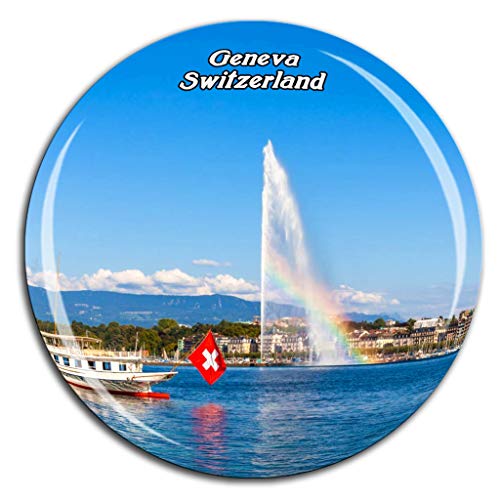 Weekino Jet Fountain Genfersee Schweiz Kühlschrankmagnet 3D Kristallglas Tourist City Travel Souvenir Collection Geschenk Stark Kühlschrank Aufkleber von Weekino