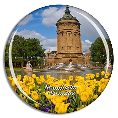Weekino Mannheimer Wasserturm Deutschland Kühlschrankmagnet 3D Kristallglas Touristische Stadtreise Souvenir Collection Geschenk Starker Kühlschrank Aufkleber von Weekino