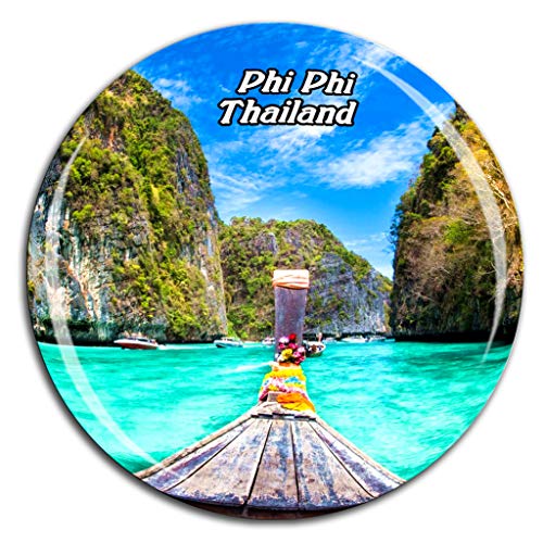 Weekino Maya Bay Phi Phi Inseln Thailand Kühlschrankmagnet 3D Kristallglas Tourist City Travel Souvenir Sammlung Geschenk Stark Kühlschrank Aufkleber von Weekino