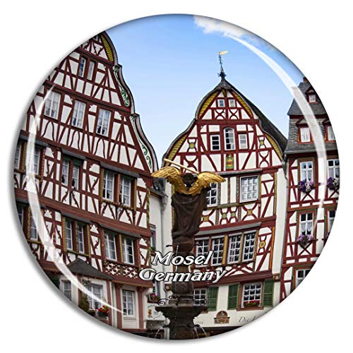 Weekino Mosel Bernkastel Kues Deutschland Kühlschrankmagnet 3D Kristallglas Touristische Stadtreise Souvenir Collection Geschenk Starker Kühlschrank Aufkleber von Weekino