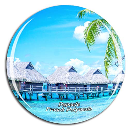 Weekino Papeete Französisch-Polynesien Kühlschrankmagnet 3D Kristallglas Touristische Stadtreise City Souvenir Collection Geschenk Starker Kühlschrank Aufkleber von Weekino