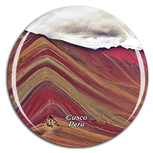 Weekino Regenbogen-Berg Anden Cusco Peru Kühlschrankmagnet 3D Kristallglas Touristische Stadtreise City Souvenir Collection Geschenk Starker Kühlschrank Aufkleber von Weekino