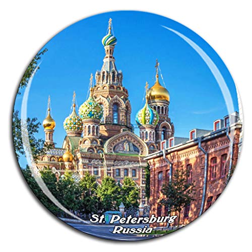 Weekino Retter auf dem vergossenen Blut St. Petersburg 2 Russland Kühlschrankmagnet 3D Kristallglas Tourist Stadt Reise Souvenir Sammlung Geschenk Starke Kühlschrank Aufkleber von Weekino