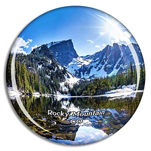 Weekino Rocky Mountain Nationalpark Colorado USA Kühlschrankmagnet 3D Kristallglas Touristische Stadtreise City Souvenir Collection Geschenk Starker Kühlschrank Aufkleber von Weekino