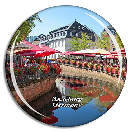Weekino Saarburger Wasserfall Deutschland Kühlschrankmagnet 3D Kristallglas Touristische Stadtreise Souvenir Collection Geschenk Starker Kühlschrank Aufkleber von Weekino