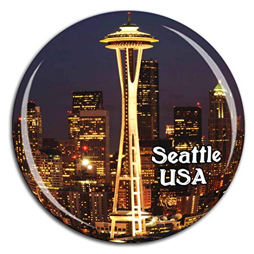 Weekino Space Needle Seattle Amerika USA Kühlschrankmagnet 3D Kristallglas Tourist City Travel Souvenir Collection Geschenk Stark Kühlschrank Aufkleber von Weekino
