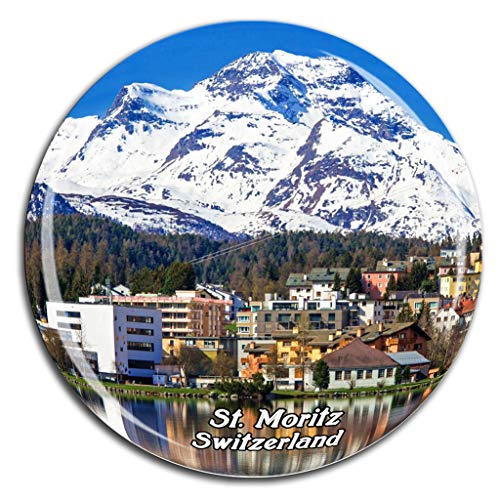 Weekino St. Moritz Schweiz Kühlschrankmagnet 3D Kristallglas Tourist City Travel Souvenir Collection Geschenk Strong Refrigerator Sticker von Weekino