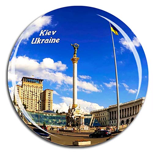 Weekino Unabhängigkeitsplatz Kiew Ukraine Kühlschrankmagnet 3D Kristallglas Touristische Stadtreise City Souvenir Collection Geschenk Starker Kühlschrank Aufkleber von Weekino
