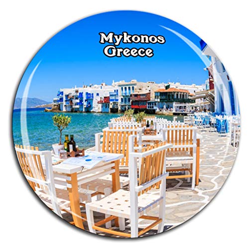 Wenig Venedig Mykonos Griechenland Kühlschrankmagnet 3D Kristallglas Tourist City Travel Souvenir Collection Geschenk Stark Kühlschrank Aufkleber von Weekino