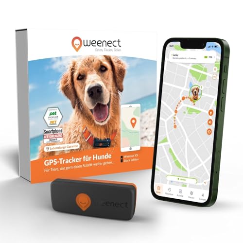 Weenect XS für Hunde - Mini GPS-Tracker für Hunde | GPS-Tracking in Echtzeit | Kleinstes Modell auf dem Markt | Abonnement | Wasserdicht von Weenect