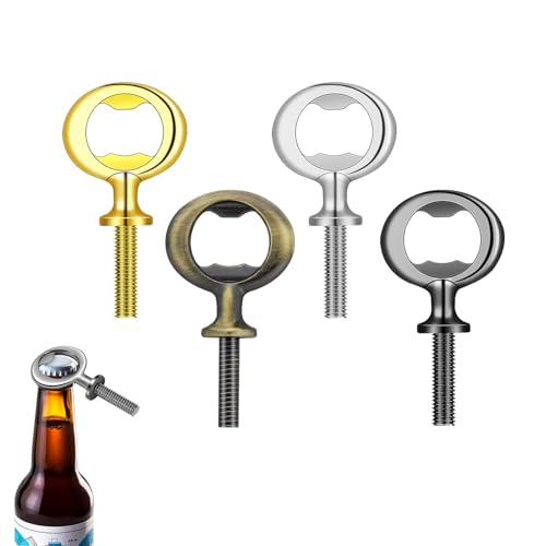 Weenwill Flaschenöffner,4 Stück Bieröffner Metall Rohlinge Edelstahl Flaschenöffner Einsätze Gewinde Bierflaschenöffner Satz für Startseite Kneipe Outdoor Männer von Weenwill