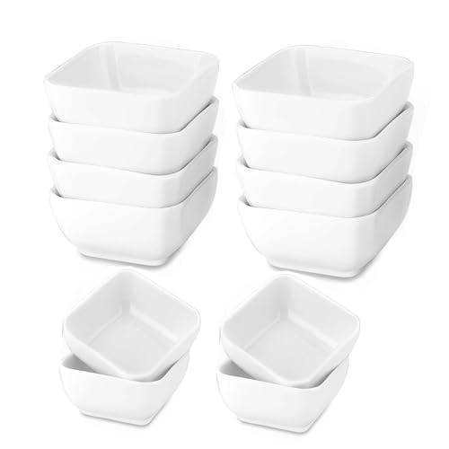 Weenwill Kleine Schälchen für Dips,12 PCS Dip Kleine SchäLchen Dip Schälchen Stapelbar,Gewürzschalen,Sojasauce Schälchens Saucenschalen Kleines Schalens für Soße Dipping Gewürzen Pudding(Weiß) von Weenwill