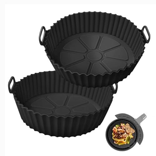 Weenwill Silikonform für Heißluftfritteuse,2 PCS Runde Airfryer Silikon-Einlagen Wiederverwendbar Airfryer Silikonform Anstelle Backpapier für Heißluftfritteuse Zubehör Küche Schwarz Weenwill Silikonform für Heißluftfritteuse,2 PCS Runde Airfryer Silikon-Einlagen Wiederverwendbar Airfryer Silikonform Anstelle Backpapier für Heißluftfritteuse Zubehör Küche Schwarz von Weenwill