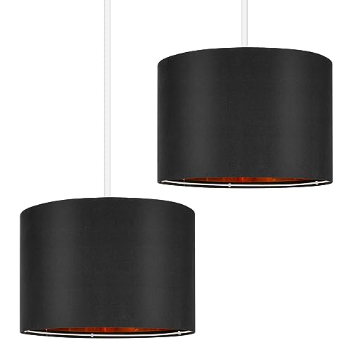 Weewooday 2 Stück 30 x 20 cm Trommel Lampenschirme Groß Modern Stoff Lampenschirme Leuchtenschirme mit Golden Innenseite Stilvoll Zylinder Schirme für Stehlampe Tischlampe Nachttischlampe (Schwarz) Weewooday 2 Stück 30 x 20 cm Trommel Lampenschirme Groß Modern Stoff Lampenschirme Leuchtenschirme mit Golden Innenseite Stilvoll Zylinder Schirme für Stehlampe Tischlampe Nachttischlampe (Schwarz) von Weewooday