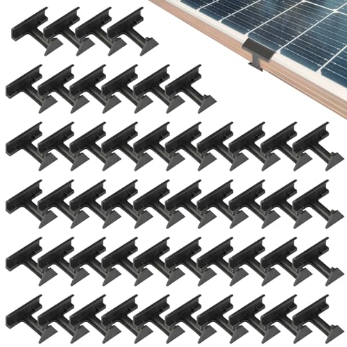 Weewooday 50 Stück Solarpanel Wasserablauf Clips Solarmodule Schlammentfernungsclips Solarpanel Entwässerung Clips PV Module Reinigungsclips für Wasserablauf Solarmodule, Schwarz (35 mm) von Weewooday