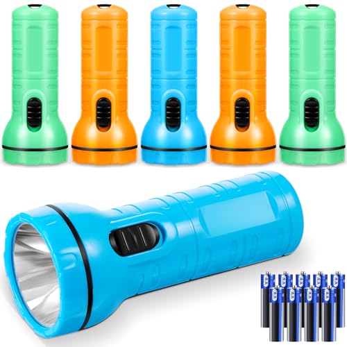 Weewooday 6 Stück Mini LED Taschenlampe Kleine Kinder Taschenlampe Farbenfrohe Helle Taschenlampe Batteriebetrieben für Erwachsene Wandern Camping Winter Outdoor Party Geschenk, Batterien Enthalten von Weewooday