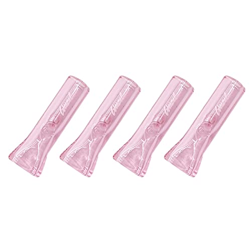 Weezel rosa Glas-Filter 4er Set | Bunte Glas Tips zum Eindrehen | 4 bunte Glasmundstücke 3,5 x 0,7 cm| Wiederverwendbar Joint Tips | Zigarettenfilter Filter Tip von Weezel