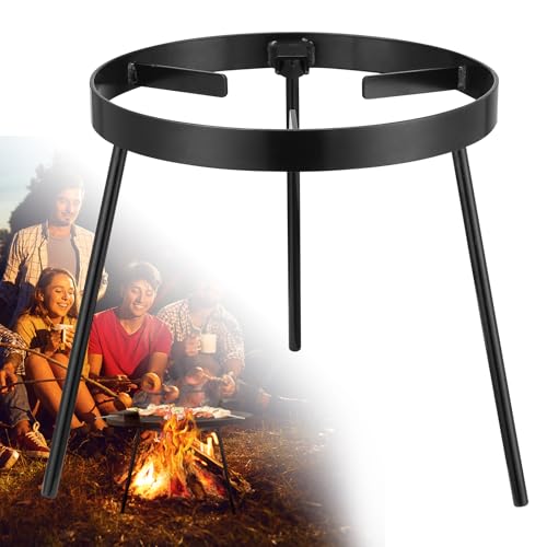 Lagerfeuerstativ zum Kochen – Lagerfeuer Kochausrüstung, Outdoor-Feuerstelle, tragbares Gusseisen, offenes Camping-Stativ, Kochgeschirr für Dutch Oven, Grill, Hütte, Feuerstelle von Wefaith