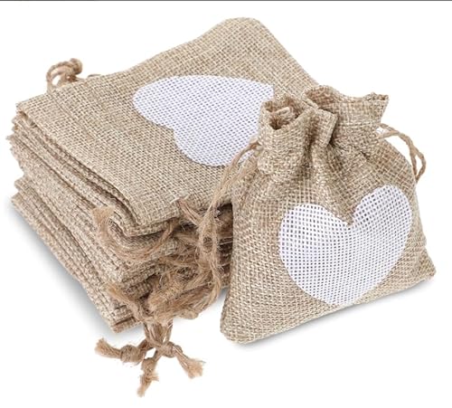 20 Stück Kleine Säckchen Zum Befüllen, 10x8cm Jutesäckchen Stoffbeutel mit Kordelzug Geschenksäckchen mit Herz Klein Leinenbeutel Stoffsäckchen für Geburtstag Hochzeit Kinderparty (Leinenfarbe) 20 Stück Kleine Säckchen Zum Befüllen, 10x8cm Jutesäckchen Stoffbeutel mit Kordelzug Geschenksäckchen mit Herz Klein Leinenbeutel Stoffsäckchen für Geburtstag Hochzeit Kinderparty (Leinenfarbe) von Wefaly
