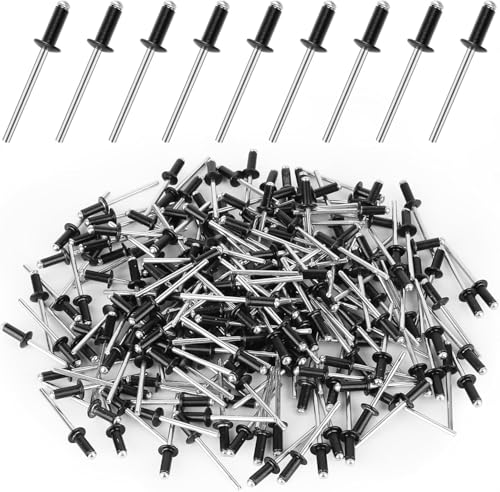 200 Stück Blindnieten Alu Nieten Popnieten, 4 x 10 mm Blindnieten, Großkopf Schwarz Lackiert Pop Nieten, Blindnieten Set für Gebäude, Schiffe, Autos und Möbel 200 Stück Blindnieten Alu Nieten Popnieten, 4 x 10 mm Blindnieten, Großkopf Schwarz Lackiert Pop Nieten, Blindnieten Set für Gebäude, Schiffe, Autos und Möbel von Wefaly