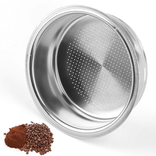 51mm Sieb Kaffeesieb, Wefaly Edelstahl Espresso Sieb Wiederverwendbare Siebträgerfilterkorb Einschichtiges Filterkorb für Delonghi Dedica Kaffeemaschinen (1 Tasse: 8-10 g) von Wefaly