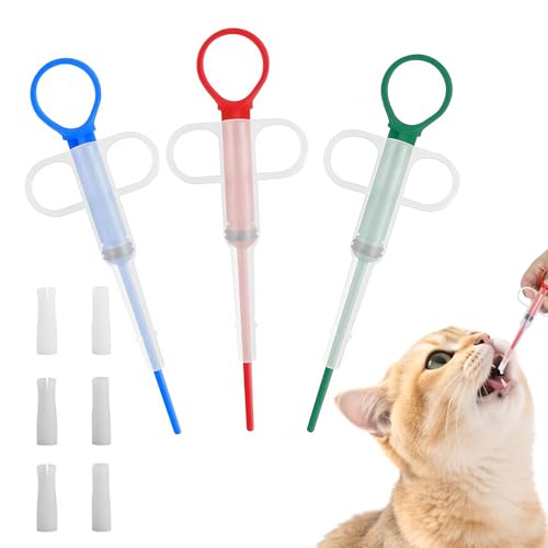 Wefaly Tabletteneingeber Katze Pet Feeder, 3 Stück Tablettengeber für Katzen Tablettengeber Katze mit Pill Assist Katze Haustier Medikamenten Feeder Pet Wiederverwendbare Pusher Tablet für Kleintier von Wefaly