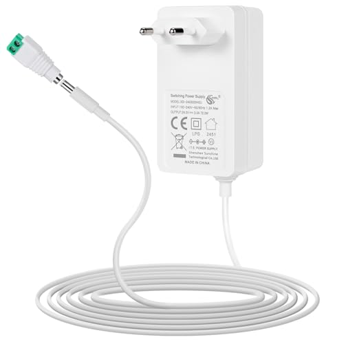 24V 3A Netzteil Adapter, DC24V 3A 2A 1A 72W Netzteil AC zu DC Konverter Transformator 100~240V Eingang mit Weiblich DC,EU Stecker Steckernetzteil für 24V LED Streifen Massagepistole Router LED Treiber von Wefomey
