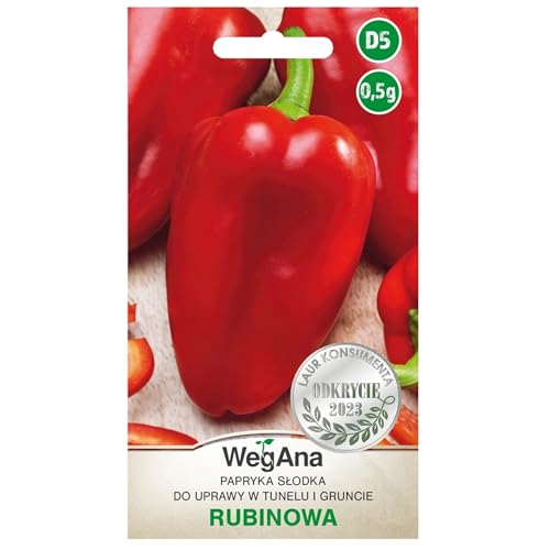 WegAna Paprika Rubinowa Samen 0,5g Robuste Gemüsesamen Gemüse Samen Anzucht Saatgut für Gewächshaus Paprikasamen Süße von WegAna