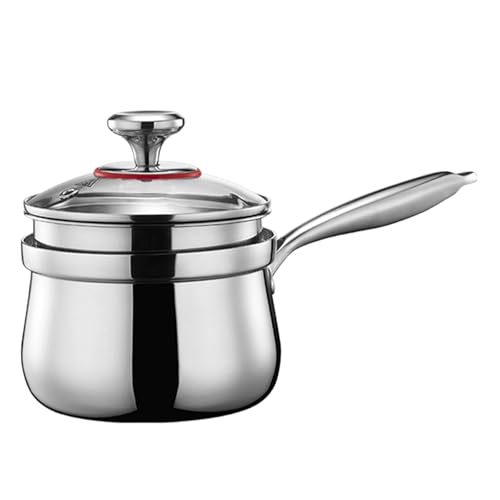 304 Edelstahlsuppe Und Milchtöpfe Multifunktionales Metall Einstecktuchpanische Kochgeschirr Mit Glasdeckelabdeckung von Wegiwuca