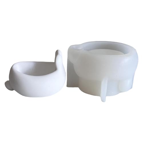 Easters Kaninchen Kerzenbecher Silikonform Handgefertigt Gypsum Zement Aufbewahrung Eier Schüssel Desktop Ornamentsharze Form Dekorative Hasen Tasse Schimmelpilze von Wegiwuca