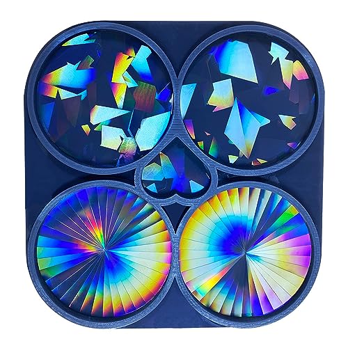 Holographische Untersetzer Silikonform Runde Kaffee Tablett Tasse Matte Epoxidharz Gussform Büro Home Decors Handgefertigtes Weihnachtsschmuck Werkzeug Werkzeug von Wegiwuca