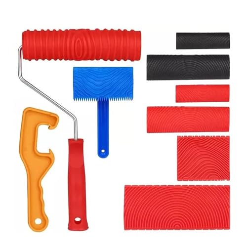 Professionelle Gummiholzkörner Roller Erzeugt Authentisches Hölzern Muster Wandmalerei Werkzeug Für Künstlerische Wand Oberflächen Multi Oberflächen Texturwalze von Wegiwuca