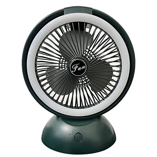 Wegiwuca 1200 mAh 4-Gang-Campingventilator mit LED, wiederaufladbarer USB-Schreibtischventilator für Outdoor, Zuhause, Büro, Wandern, Luftventilator von Wegiwuca