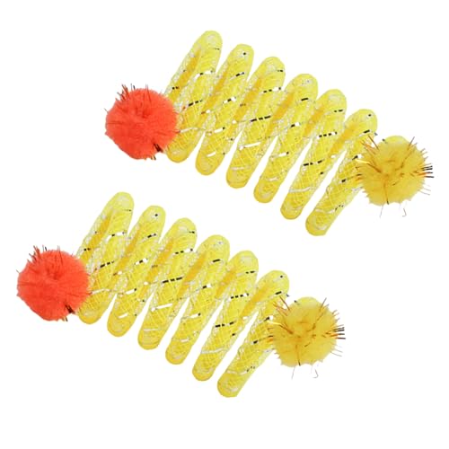 Wegiwuca 2pcs Interaktive Farbenfrohe Plüschkugel Spring Coils Katzen Spielzeug Die Verspieltheit Und Erkundung Für Energetics Kätzchen Katzen Springspielzeug Ermutigen von Wegiwuca