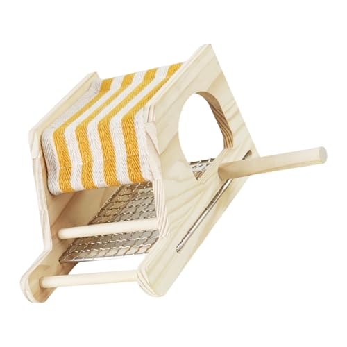 Wegiwuca Atmungsaktierbares Holz Vogel Ruhen Hütten Mit Metallnetzen Ermutigen Natürliche Kletterspielruhige Für Vogel Und Stehende Papageien von Wegiwuca