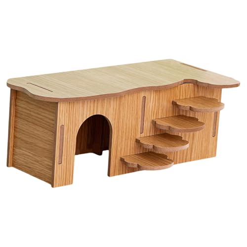 Wegiwuca Hamsterhaus Kletterleiter Holz Versteck Nest Lebensraum Dekore Für Rennmäuse Haustier Einzigartiger Höhlenmaus Käfig Dekore von Wegiwuca