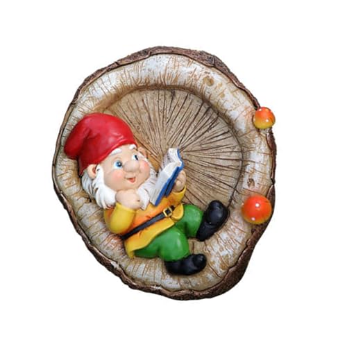 Wegiwuca Harz Gnomes Baumgesichter Hängen Freien Dekoration Für Garten Und Gartenzwergstatuen Und Miniaturlandschaftsanhänger Hängende Ornamente von Wegiwuca