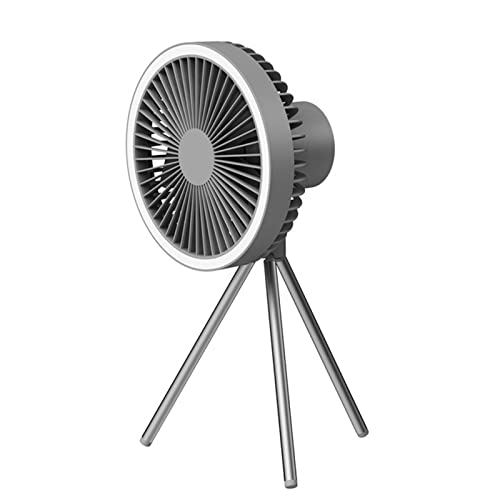 Wegiwuca Tragbarer Ventilator mit 3 Gängen, Desktop-Stativ, flexibles Stativ für Zuhause, Büro, Handventilator für den Außenbereich, mit Licht von Wegiwuca