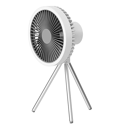 Wegiwuca Tragbarer Ventilator mit 3 Gängen, Desktop-Stativ, flexibles Stativ für Zuhause, Büro, Handventilator für den Außenbereich, mit Licht von Wegiwuca