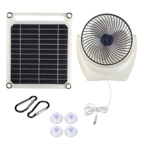 Wegiwuca Ventilator 6W Solarpanel Wasserdicht mit Solar Abluftventilator für Gewächshaus Schuppen Hühner Haustierhäuser Außen von Wegiwuca