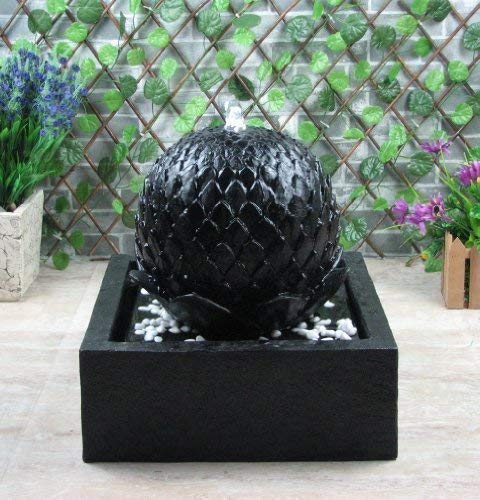 Solarbrunnen Lotus Solarspringbrunnen mit Memoryfunktion Garten Brunnen Komplettset für Garten, Zengarten und Terrasse Tag und Nacht !!! von Wehmann
