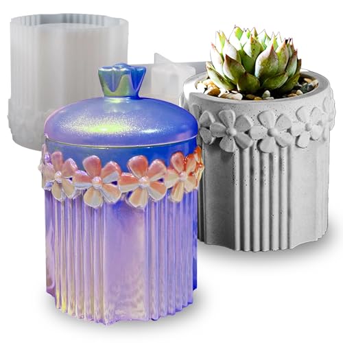 Box Harzformen, Blumenmuster, Silikonformen mit Deckel, Blumen-Kerzenhalter, Aufbewahrungsbehälter, Epoxidharz, Gießbeton, Schmuck, Schmuckhalter, Pflanzgefäß, DIY-Dekoration Box Harzformen, Blumenmuster, Silikonformen mit Deckel, Blumen-Kerzenhalter, Aufbewahrungsbehälter, Epoxidharz, Gießbeton, Schmuck, Schmuckhalter, Pflanzgefäß, DIY-Dekoration von Wehous