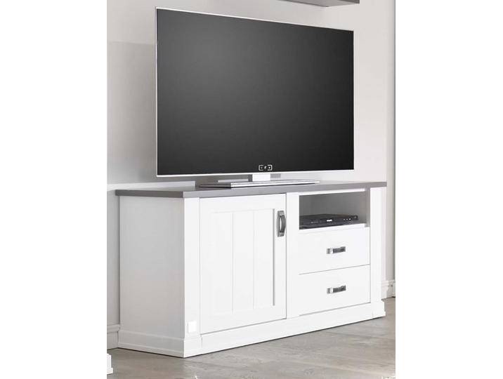 Wehrsdorfer Lowboard Sylt Living in Lack weiß/Absatz Lack graphit von Wehrsdorfer