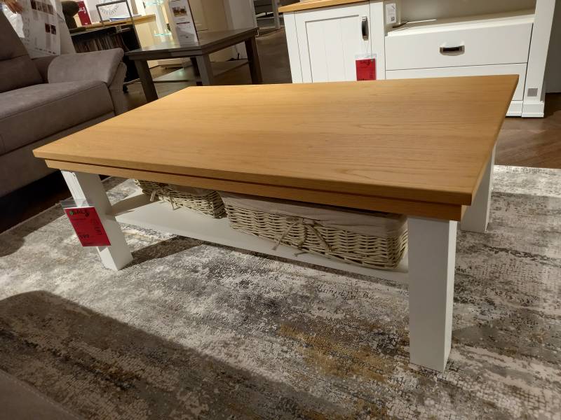 Wehrsdorfer Couchtisch SYLT LIVING ca. 120x70cm in weiß/Tischplatte Asteiche von Wehrsdorfer