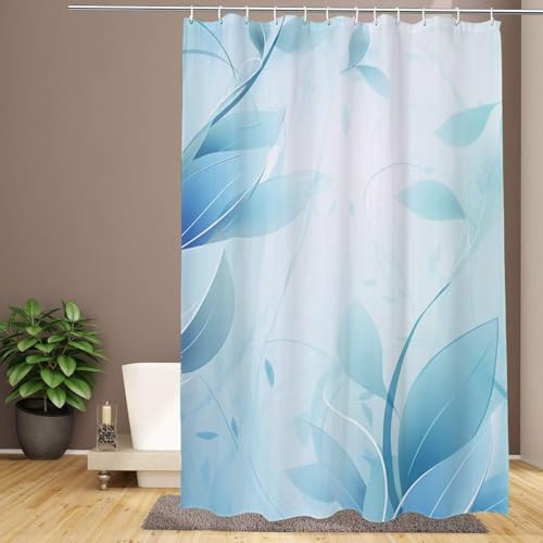 Duschvorhang 90x200 cm Traum Shower Curtains Blatt Anti Schimmel Wasserdicht Waschbar Duschvorhänge mit 12 Ringe, Schnelltrocknender überlänge Polyester Stoff Bad Vorhang, Room Badezimmer Deko R-452 von Wehsaeho
