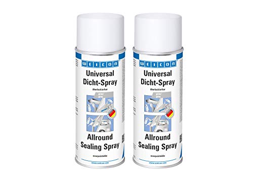 WEICON Universal Dicht-Spray 400 ml 2er Set | Dichtmittel für den Innen- und Außenbereich | Sprühkunststoff | wasserfest | grau von WEICON