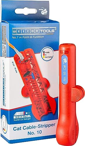 WEICON TOOLS Cat Cable-Stripper No.10, Entmanteler für Datenleitungen Cat 5, 6 & 7, Netzwerkkabel-Abisolierer von WEICON