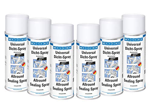 WEICON Universal Dicht-Spray 400 ml 6er Set | Dichtmittel für den Innen- und Außenbereich | Sprühkunststoff | wasserfest | schwarz von WEICON